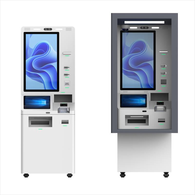 24-inch self service bill payment kiosk QR Code EMV NFC cash Payment