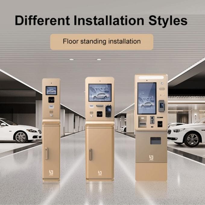 Parking Payment Kiosk With 21.5 Inch High Brightness Touch Screen Cash Credit Card QR Code NFC Payment