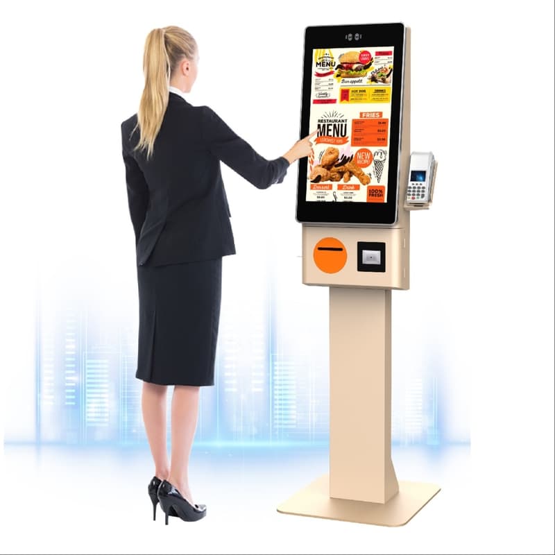 19 inch QR Code Self Ordering Kiosk With Multiple Languages NFC Payment For Fast Food