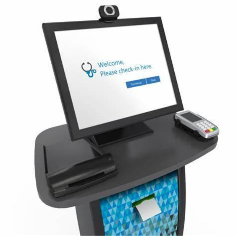 19-inch standing medical check in kiosk machine With Barcode and QR Code Scanner 8GB RAM 256GB SSD